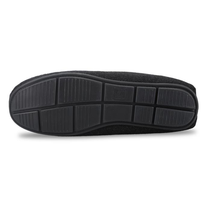 totes toasties® Mens Soft Herringbone Moccasin Slipper Charcoal Extra Image 6